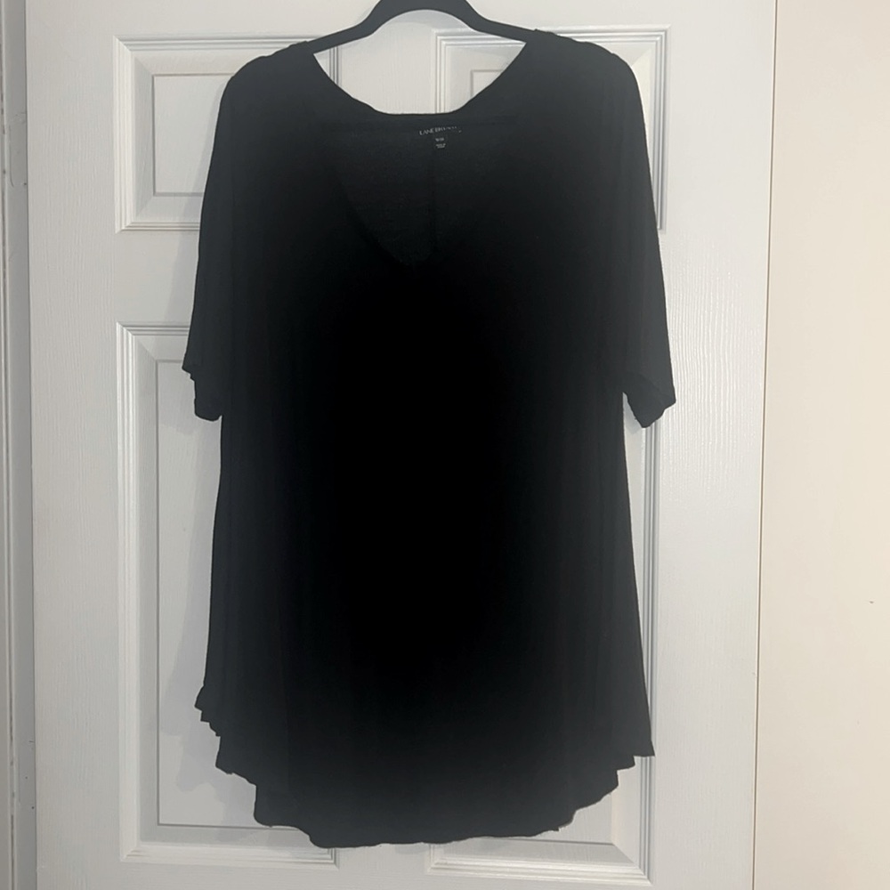 Women's Black Lane Bryant V-Neck Swing Top
